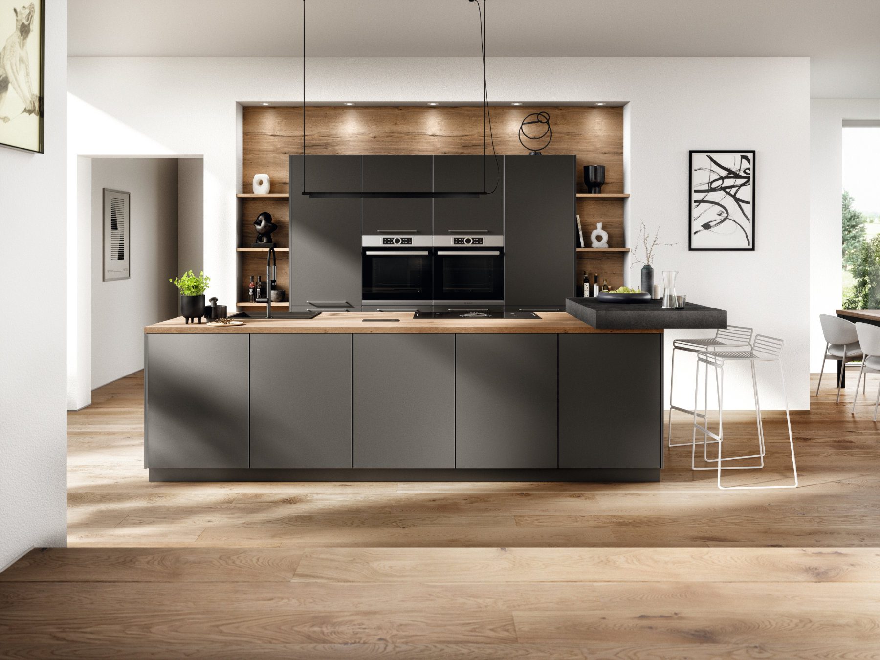 Nobilia Charcoal Matt Handleless Kitchen 2 | Lead Wolf, Peterborough